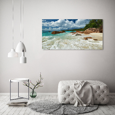 Foto obraz szkło hartowane Plaża Seszele