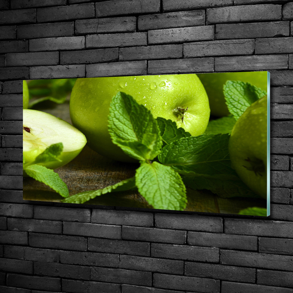 Foto obraz szkło hartowane Zielone jabłka