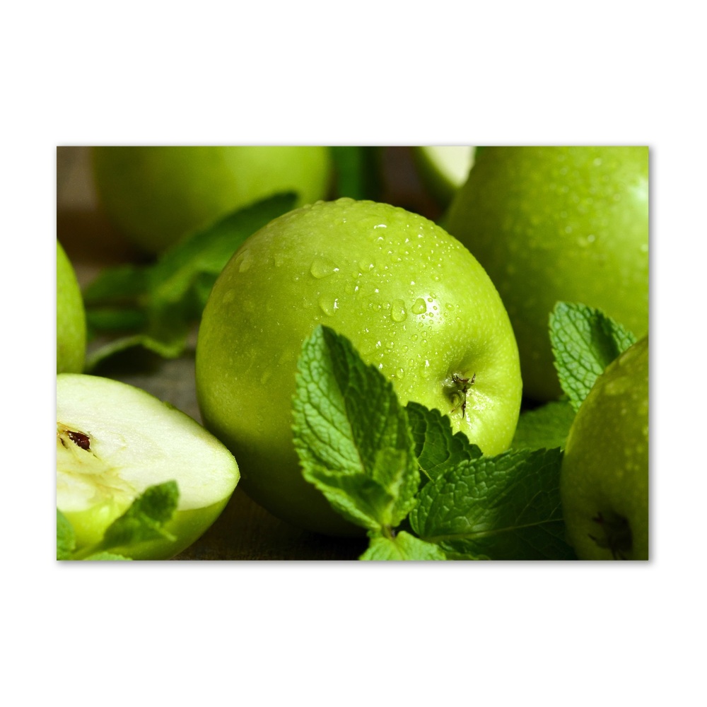 Foto obraz szkło hartowane Zielone jabłka