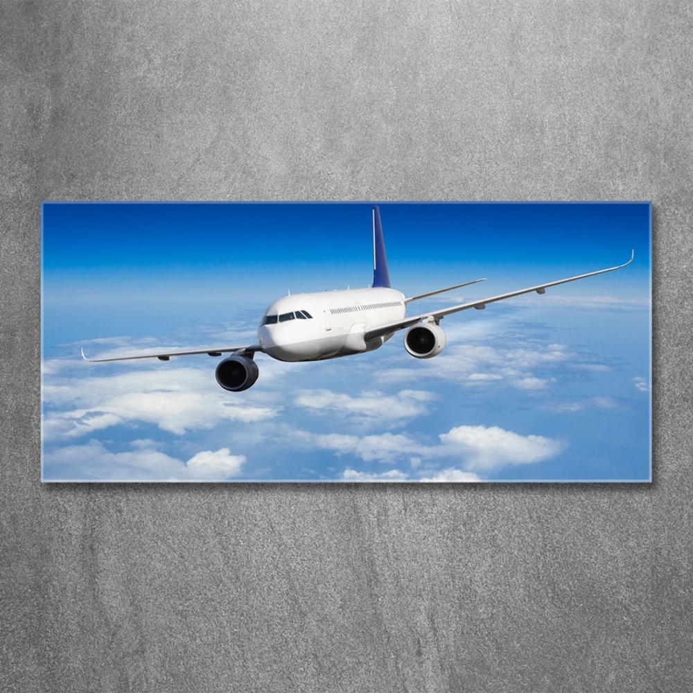 Foto obraz szklany Samolot w powietrzu