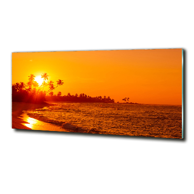 Foto obraz szklany Zachód słońca plaża