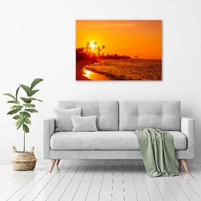 Foto obraz szklany Zachód słońca plaża