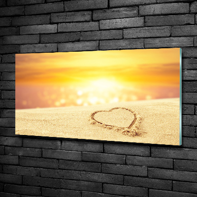 Fotoobraz na ścianę szklany Serce na piasku
