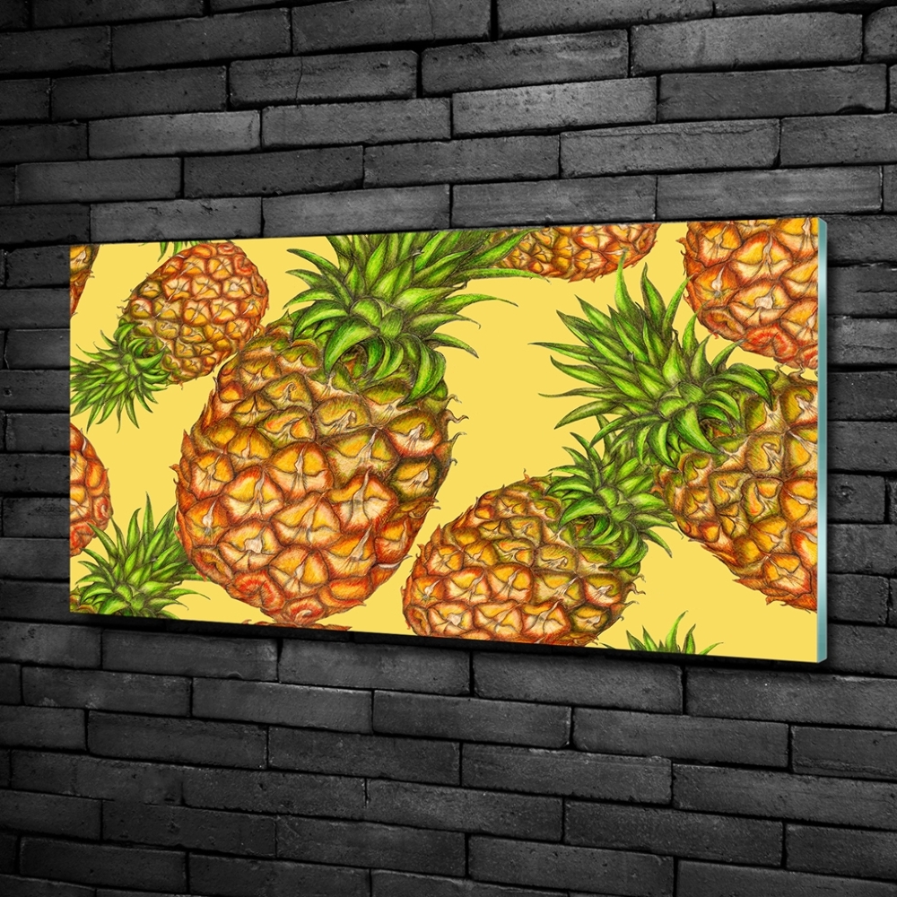 Fotoobraz na ścianę szkło hartowane Ananasy