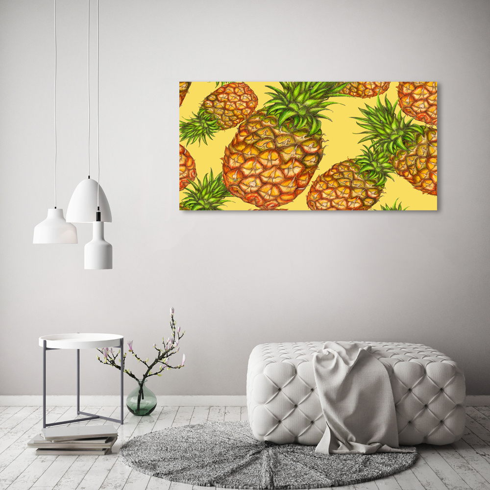 Fotoobraz na ścianę szkło hartowane Ananasy