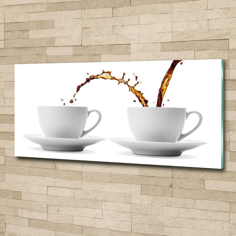 Fotoobraz na ścianę szklany Lejąca się kawa