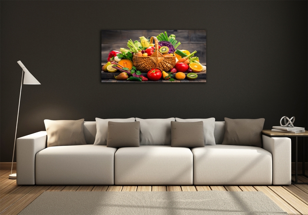 Foto obraz szklany Kosz warzyw owoców