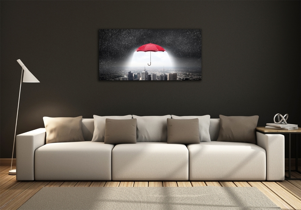 Foto obraz szklany Parasol nad miastem