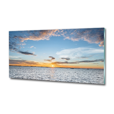Foto obraz szklany Zmierzch nad morzem