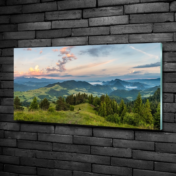 Foto obraz szklany Panorama Pieniny