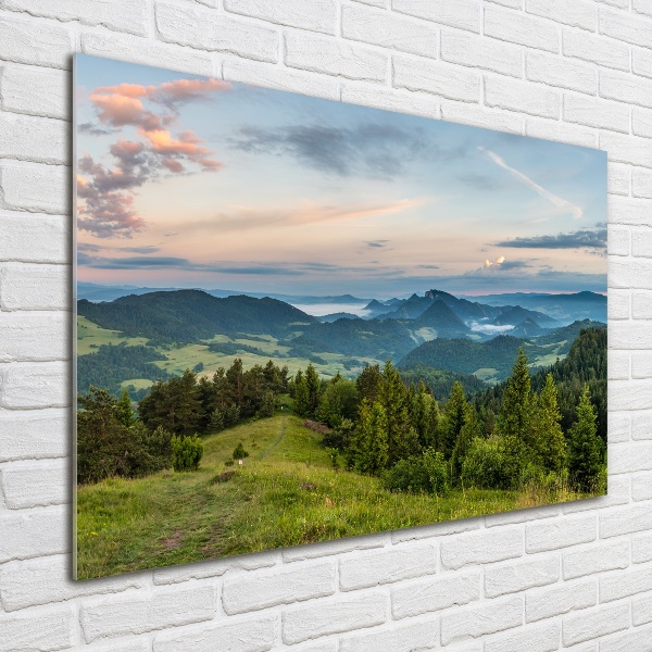 Foto obraz szklany Panorama Pieniny