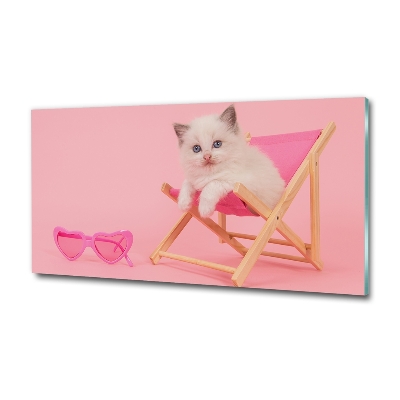 Foto-obraz szkło hartowane Kot na leżaku