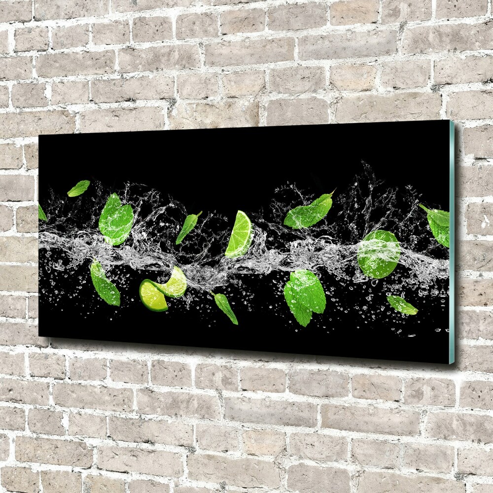 Fotoobraz na ścianę szklany Limonka z miętą