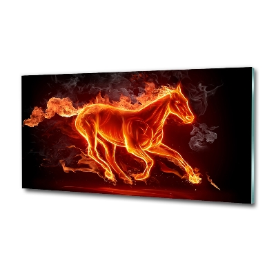 Foto-obraz szklany Koń w płomieniach