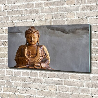 Fotoobraz na ścianę szklany Drewniany budda