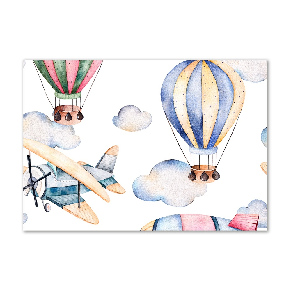 Foto obraz szklany Samoloty i balony
