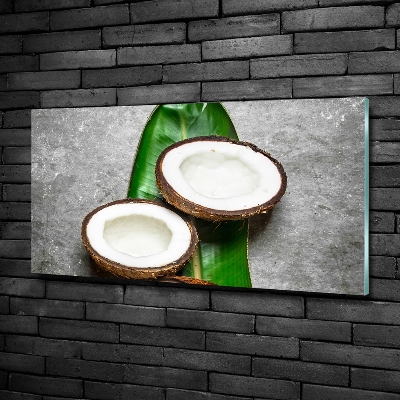 Foto obraz szkło hartowane Połówki kokosu