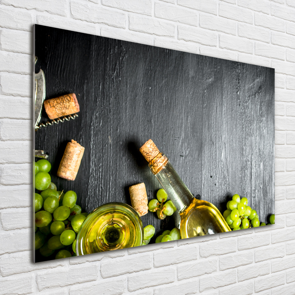 Foto obraz szklany Białe wino i owoce