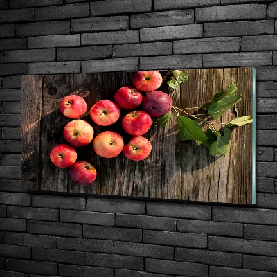 Fotoobraz na ścianę szklany Jabłka na stole