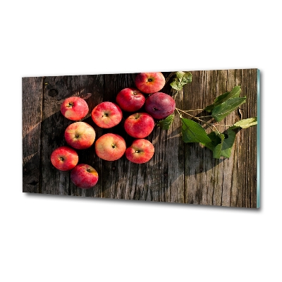 Fotoobraz na ścianę szklany Jabłka na stole