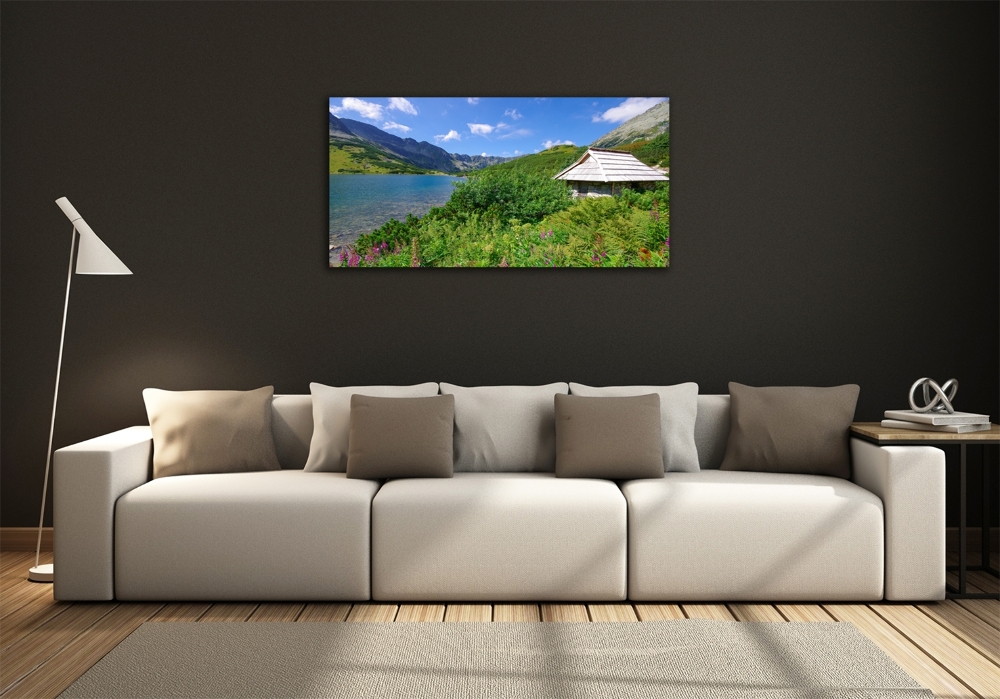 Fotoobraz na ścianę szklany Domek w Tatrach