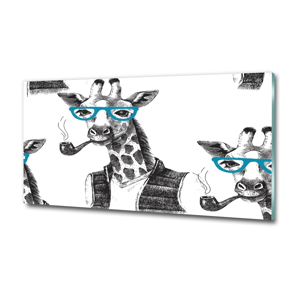Foto-obraz szklany Żyrafa w okularach