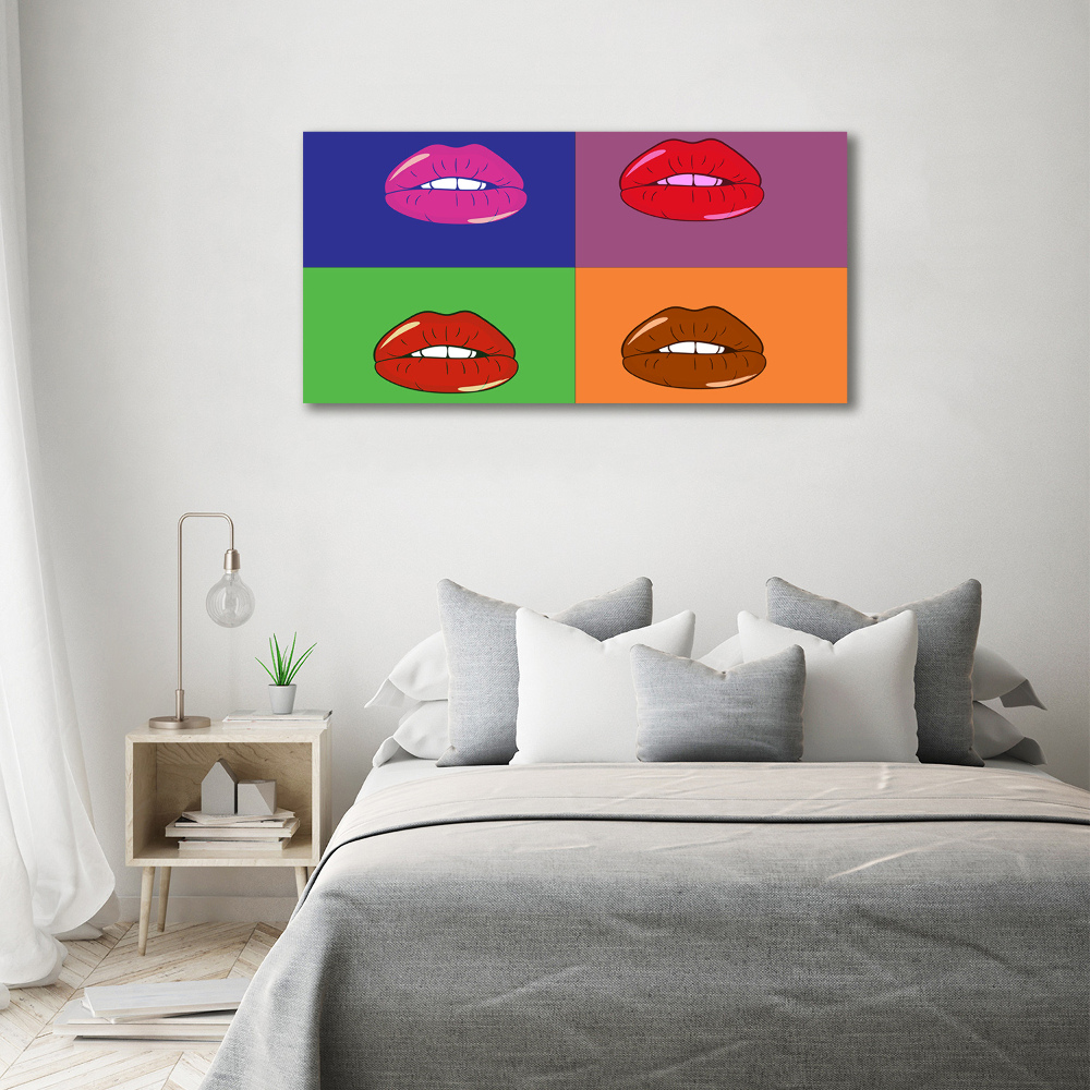 Foto obraz szkło hartowane Kolorowe usta