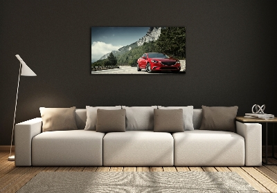 Foto obraz szkło hartowane Auto w górach