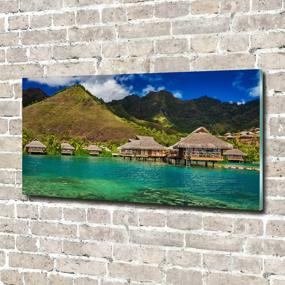 Foto obraz szklany Bungalowy nad wodą
