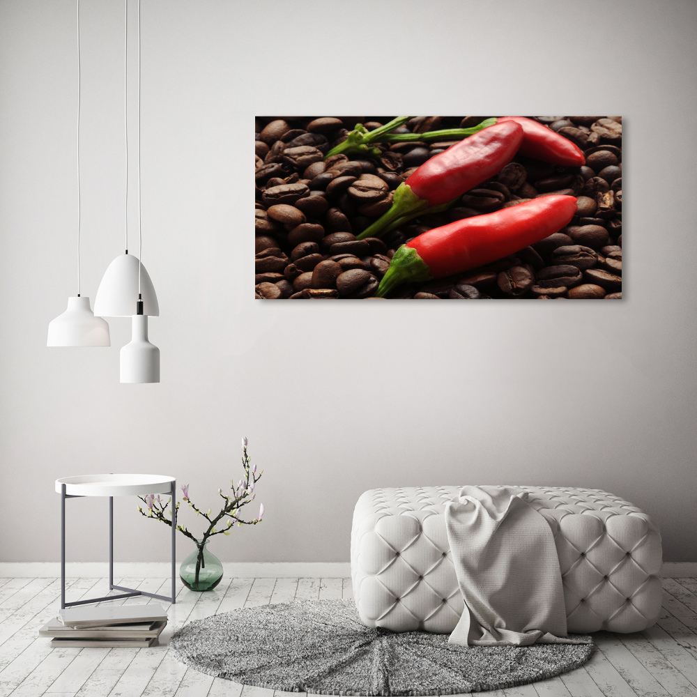 Foto obraz szkło hartowane Chilli i kawa