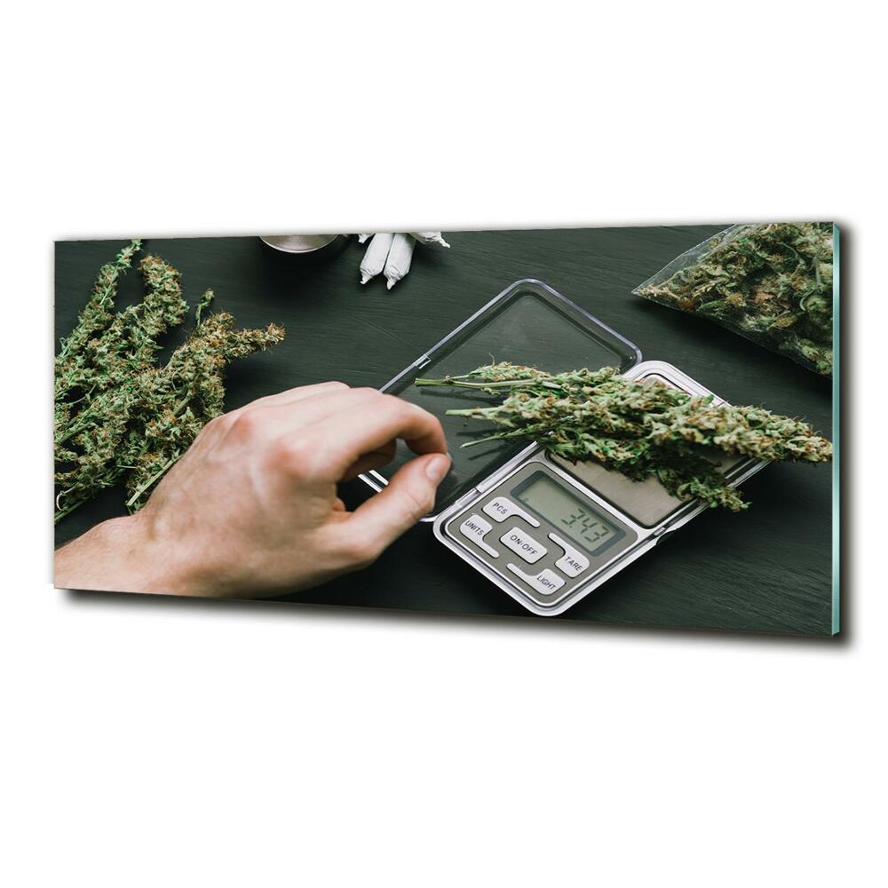 Foto obraz szkło hartowane Topy marihuany