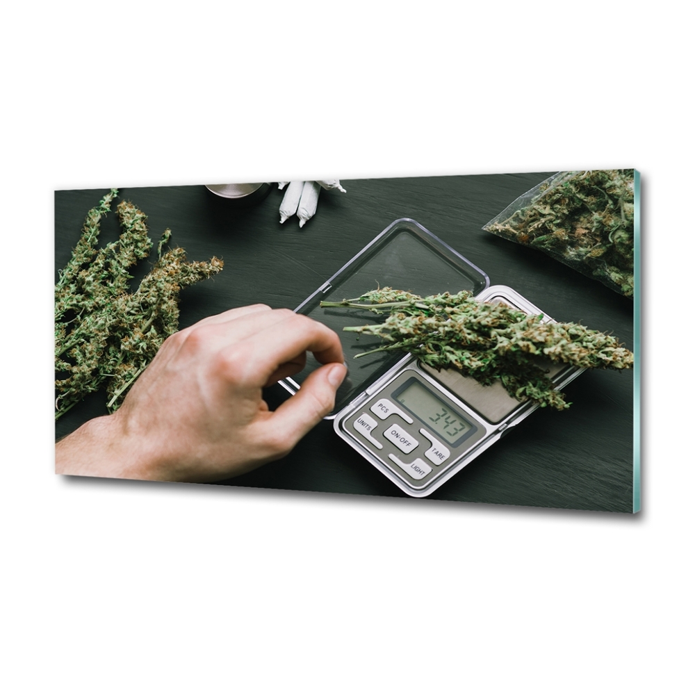 Foto obraz szkło hartowane Topy marihuany