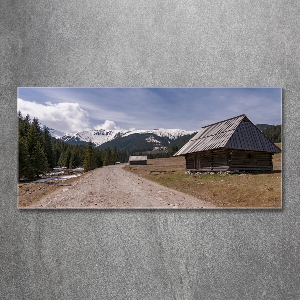 Foto obraz szkło hartowane Domek w górach