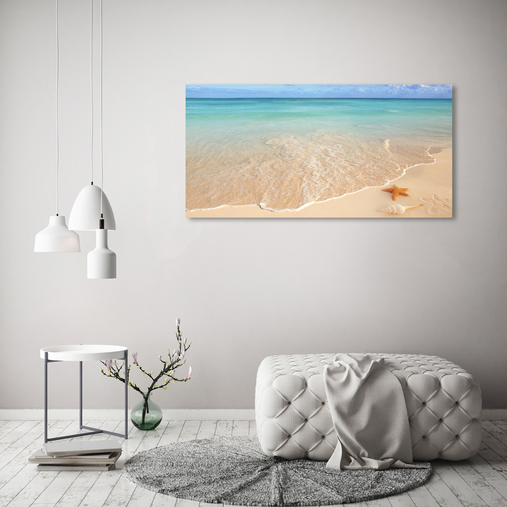 Foto obraz szklany Rozgwiazda na plaży