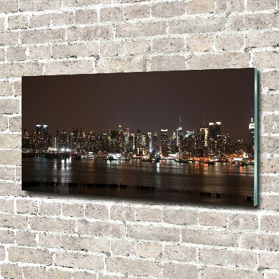 Foto obraz szkło hartowane Nowy Jork nocą