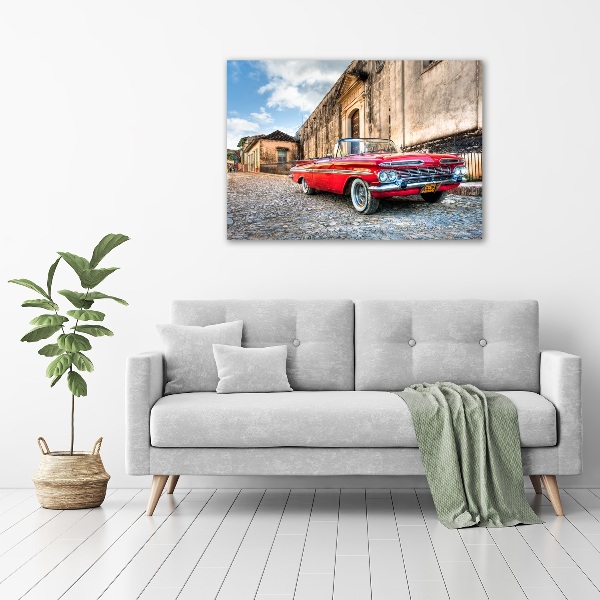 Foto obraz szklany Czerwony Chevrolet