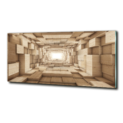 Fotoobraz na ścianę szklany Drewniany tunel