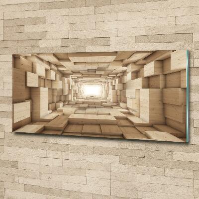 Fotoobraz na ścianę szklany Drewniany tunel