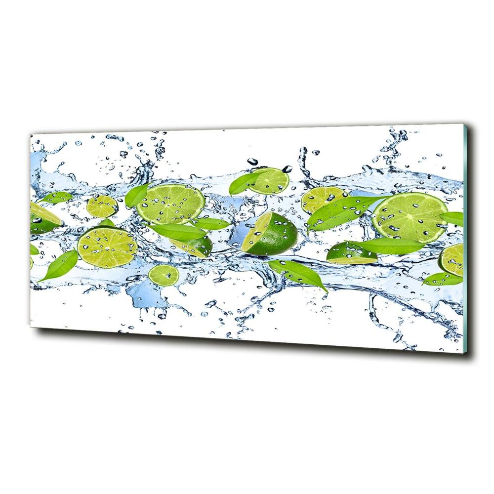 Foto obraz szkło hartowane Limonki i woda
