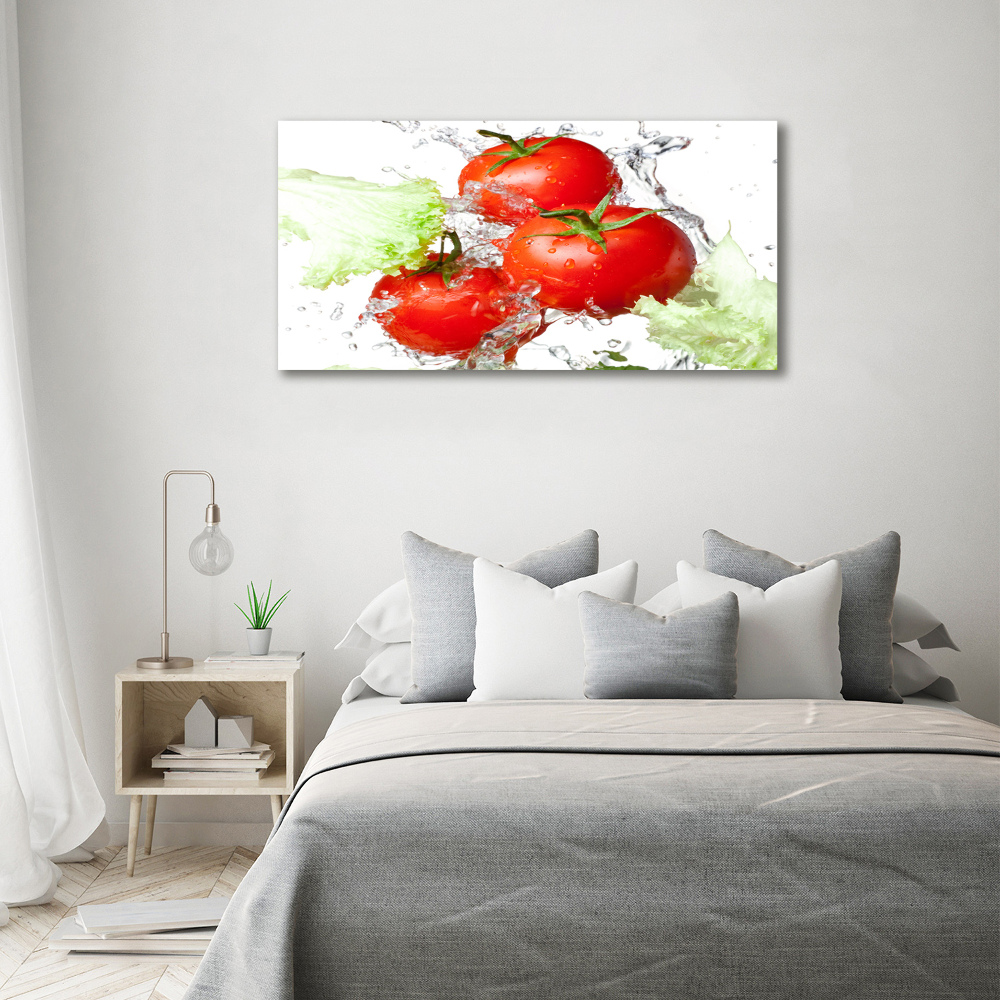 Foto obraz szklany Pomidory i sałata