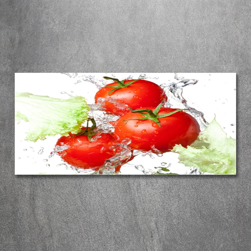 Foto obraz szklany Pomidory i sałata