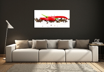 Fotoobraz na ścianę szklany Chilli i pieprz