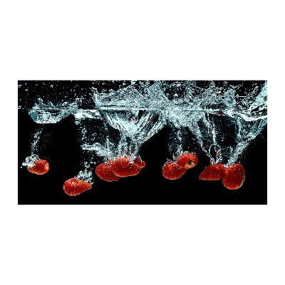 Foto obraz szklany Truskawki pod wodą