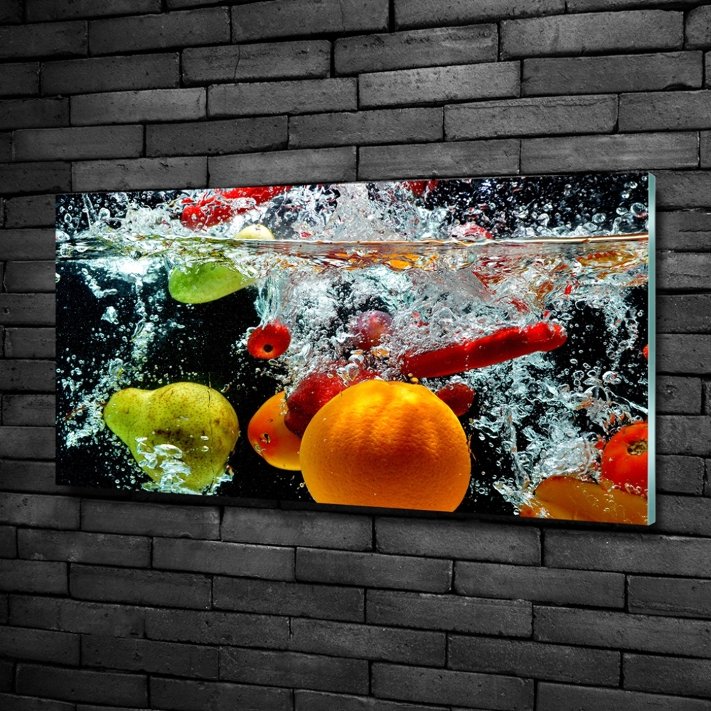 Foto obraz szkło hartowane Owoce pod wodą
