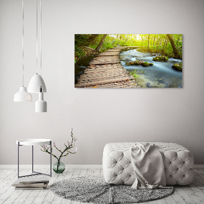 Foto obraz szklany Ścieżka nad rzeką