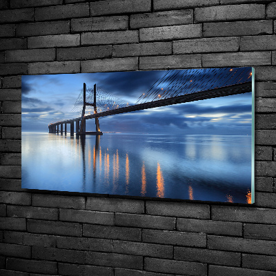 Fotoobraz na ścianę szklany Oświetlony most