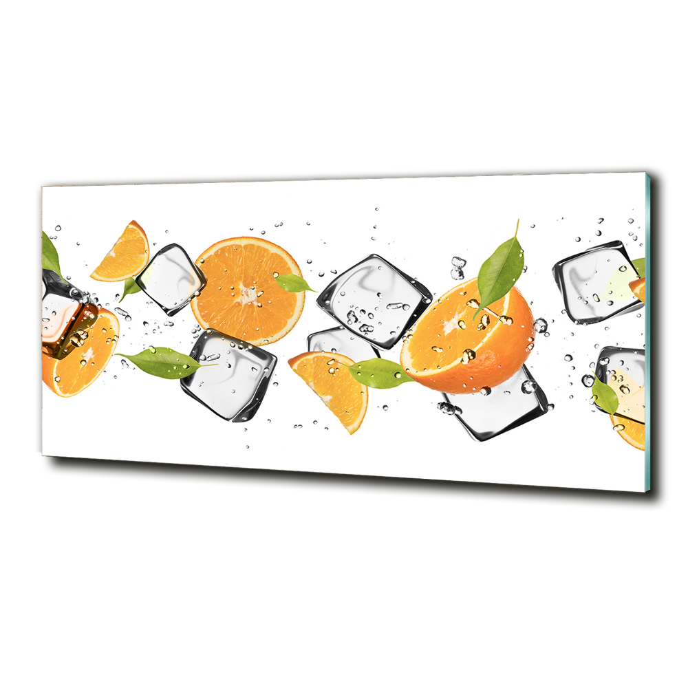 Foto obraz szklany Pomarańcze z lodem