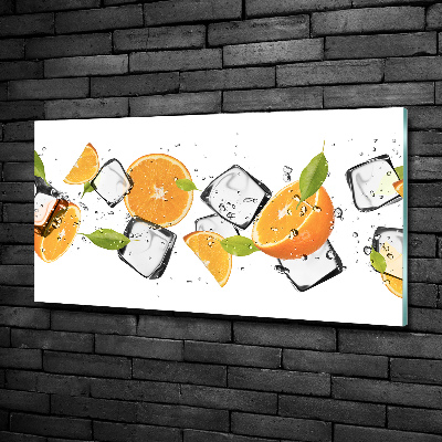 Foto obraz szklany Pomarańcze z lodem