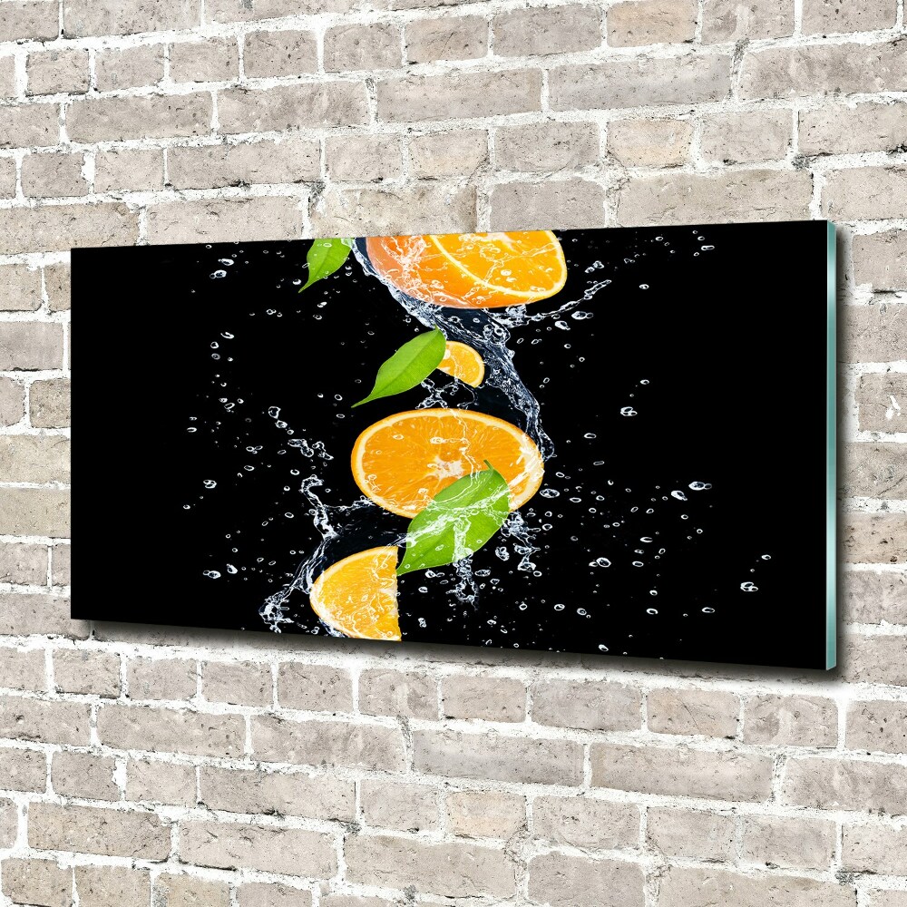 Foto-obraz szklany Pomarańcze i woda