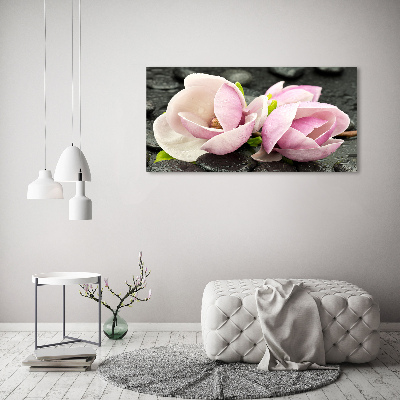 Foto obraz szklany Magnolia kamień zen